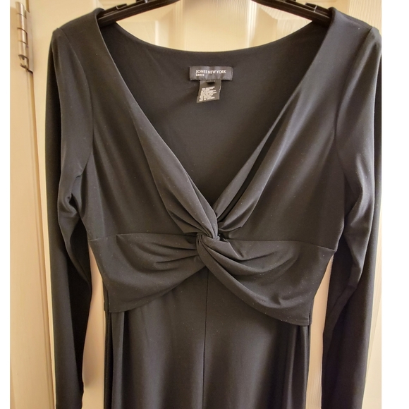 Vintage Jones New York Size 16 Black Long Sleeve Dress - Picture 8 of 9